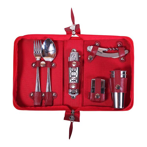 Подарочный дорожный набор в сумке из ткани (2 персоны) AKSO 211ТТ2-КР АКСО, Артикул: 211ТТ2-КР фото №1