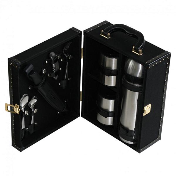 Подарочный набор посуды поездок «Авто-Комфорт Компакт черный» (2 персоны) AKSO 415АТ2-ЧЕР АКСО, Артикул: 415АТ2-ЧЕР фото №1