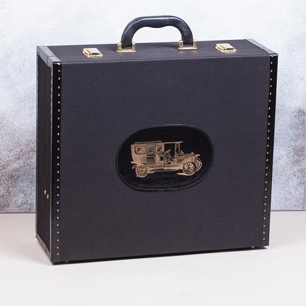 Подарочный набор посуды поездок «Авто-Комфорт кожа-ткань черный» (2 персоны) AKSO 416АТ2-ЧЕР АКСО, Артикул: 416АТ2-ЧЕР фото №1