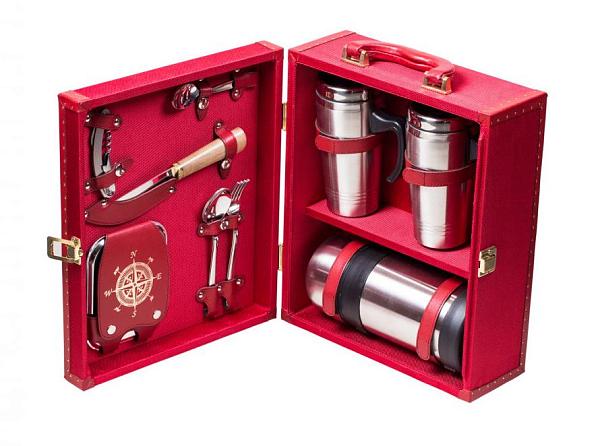 Подарочный набор посуды для поездок «Авто-Комфорт Компакт - 2 красный» (2 персоны) AKSO 417АТ2-КРА АКСО, Артикул: 417АТ2-КРА фото №1