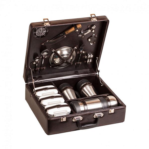 Подарочный набор посуды для поездок «Авто-Комфорт» коричневый (2 персоны) AKSO 418АИ2-КОР АКСО, Артикул: 418АИ2-КОР фото №1