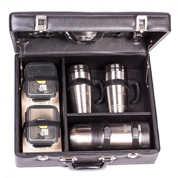 Подарочный набор посуды для поездок «Авто-Комфорт» черный (2 персоны) AKSO 418АИ2-ЧЕР АКСО, Артикул: 418АИ2-ЧЕР фото №1