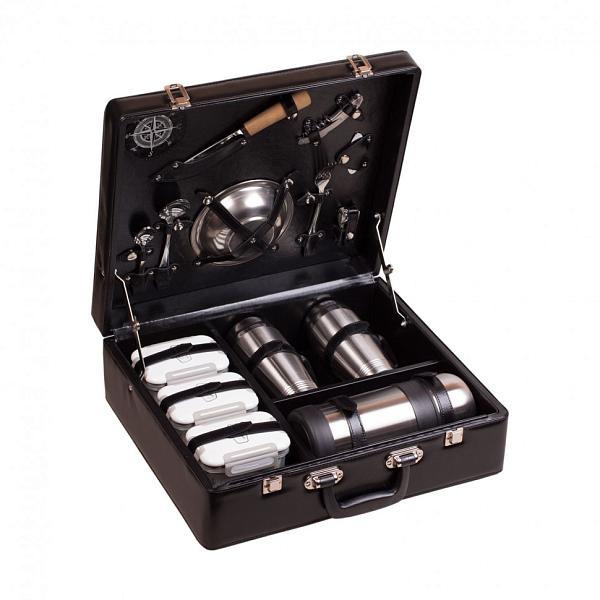 Подарочный набор посуды для поездок «Авто-Комфорт» черный (2 персоны) AKSO 418АИ2-ЧЕР АКСО, Артикул: 418АИ2-ЧЕР фото №1