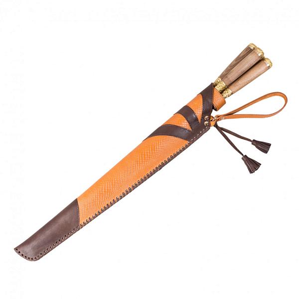 Подарочный набор шампуров 6шт. в колчане из натуральной кожи «Робин Гуд» AKSO 319КК6 АКСО, Артикул: 319КК6 фото №1