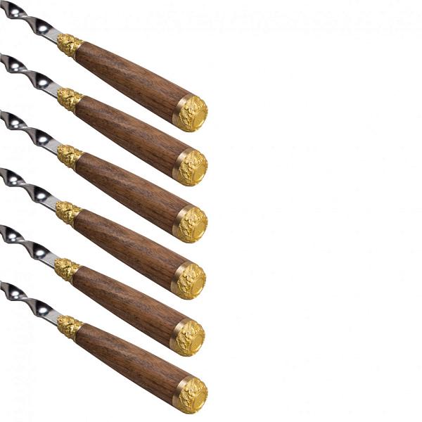 Подарочный набор шампуров 6шт. в колчане из натуральной кожи «Робин Гуд» AKSO 319КК6 АКСО, Артикул: 319КК6 фото №1