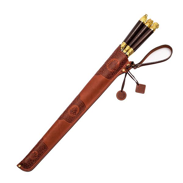 Подарочный набор шампуров 6шт. в чехле из натуральной кожи «Мастер шашлыка» AKSO 398КК6-КТ АКСО, Артикул: 398КК6-КТ фото №1