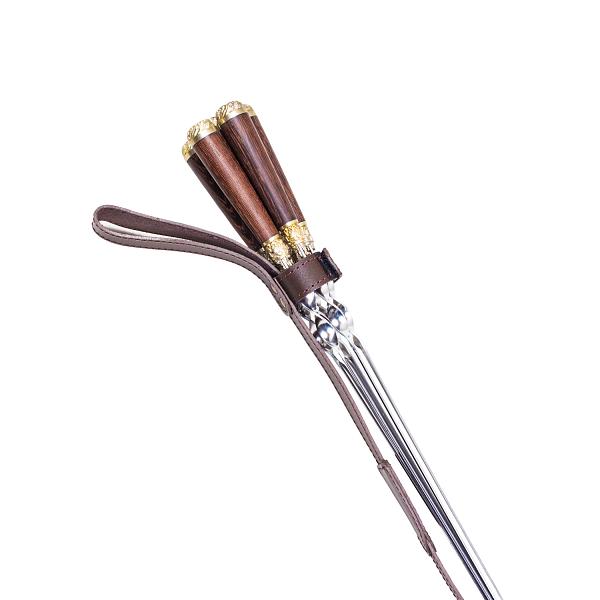 Подарочный набор шампуров 6шт. в чехле из натуральной кожи «Пламя» AKSO 392КК6-КТ АКСО, Артикул: 392КК6-КТ фото №1