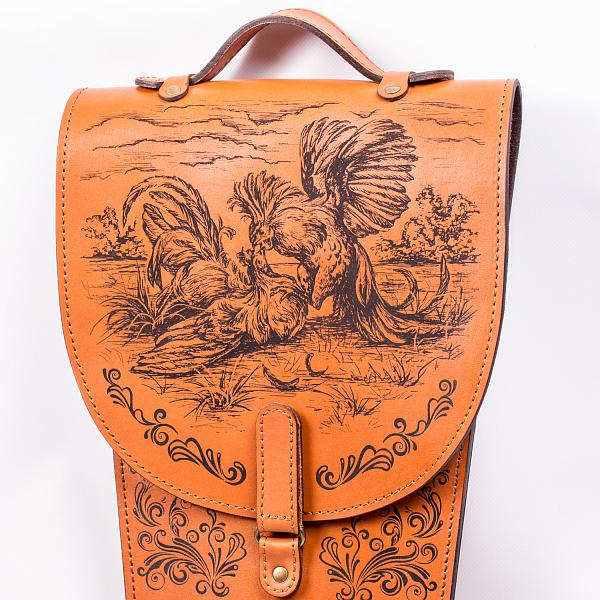 Шампура подарочные 6шт. в колчане из натуральной кожи с гравировкой изображения AKSO 376КК6-Г АКСО, Артикул: 376КК6-Г фото №1