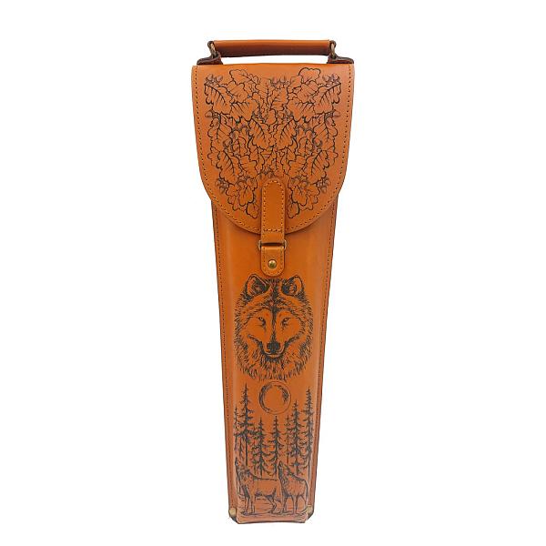 Подарочный мангал сборный из нержавеющей стали с декоративными наконечниками из латуни в чехле из натуральной кожи AKSO 360КМВ-Г АКСО, Артикул: 360КМВ-Г фото №1