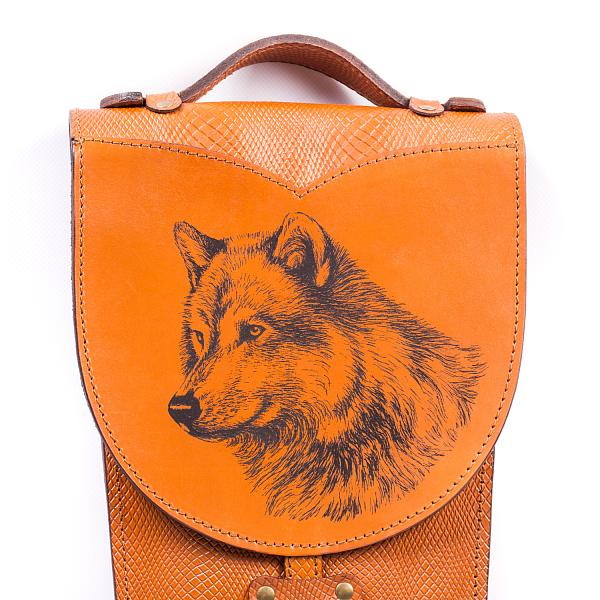 Подарочный набор шампуров 6шт. в колчане из натуральной кожи Волк AKSO 316КК6-Г2 АКСО, Артикул: 316КК6-Г2 фото №1