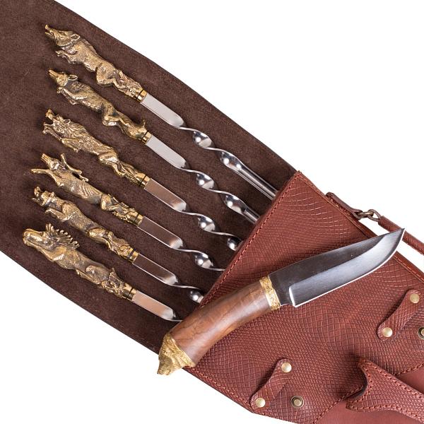 Подарочная шампурница кожаная «Чехол ружья - Медведь» AKSO 345Н6 АКСО, Артикул: 345Н6 фото №1