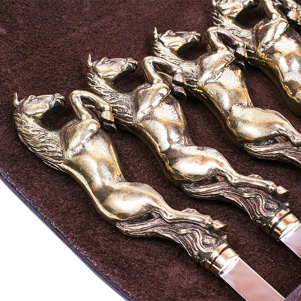 Подарочный набор шампуров 6шт. в колчане из натуральной кожи AKSO 374ЛО6-К АКСО, Артикул: 374ЛО6-К фото №1