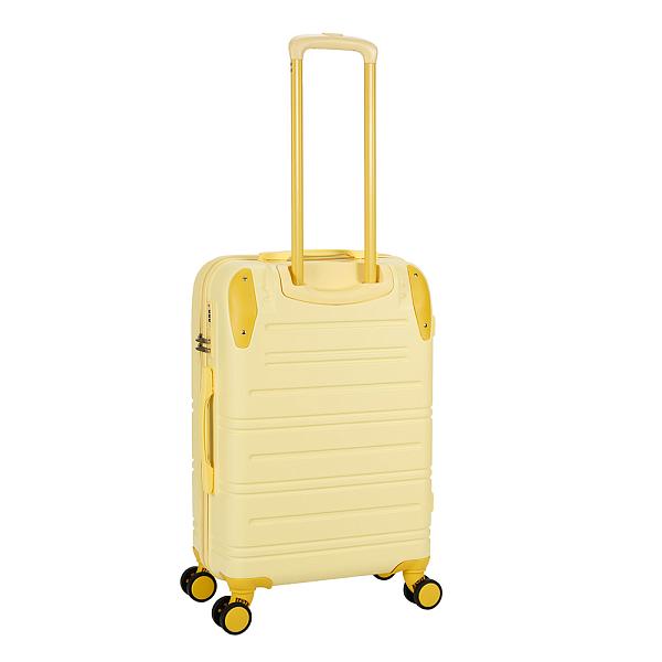 Чемодан TORBER В Отпуск, желтый, ABS-пластик, 42 х 26 х 65 см, 55 л, 3 кг T1225Y-M Torber, Артикул: T1225Y-M фото №1