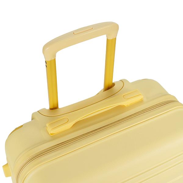 Чемодан TORBER В Отпуск, желтый, ABS-пластик, 42 х 26 х 65 см, 55 л, 3 кг T1225Y-M Torber, Артикул: T1225Y-M фото №1