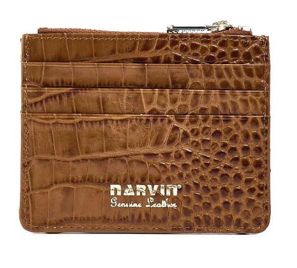 Картхолдер NARVIN из натуральной кожи 9104-Croco Capuccino Vasheron, Артикул: 9104-Croco Capuccino фото №1