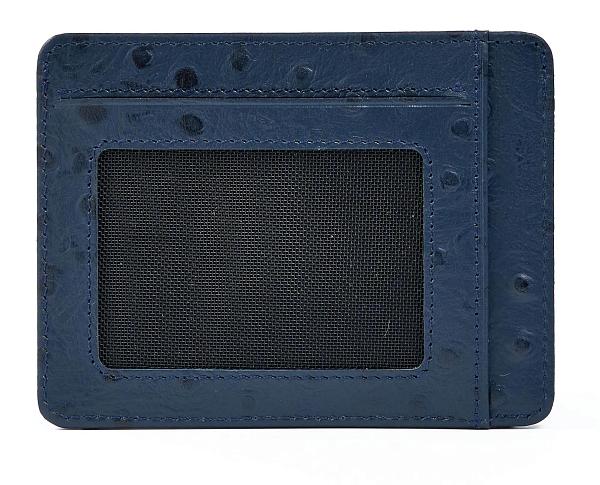 Кредитница картхолдер кожаная Narvin 9105-Ostrich D.Blue Vasheron, Артикул: 9105-Ostrich D.Blue фото №1