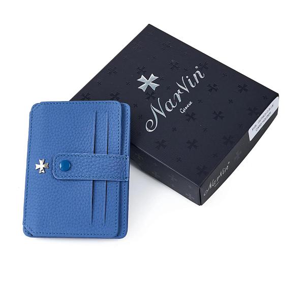 Кредитница картхолдер кожаная Narvin 9105-Polo Tiffany Vasheron, Артикул: 9105-Polo Tiffany фото №1