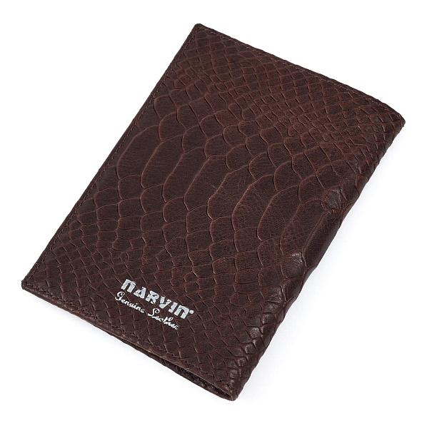 Обложка для паспорта Narvin 9158-Anaconda Brown Vasheron, Артикул: 9158-Anaconda Brown фото №1