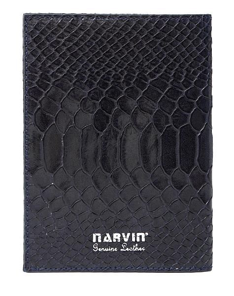 Обложка на паспорт из натуральной кожи NARVIN 9161-Anaconda D.Blue Vasheron, Артикул: 9161-Anaconda D.Blue фото №1
