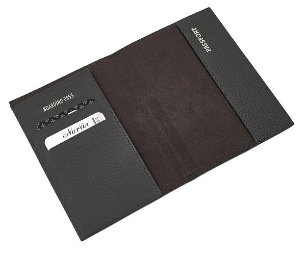 Обложка на паспорт из натуральной кожи NARVIN 9161-Polo Brown Vasheron, Артикул: 9161-Polo Brown фото №1