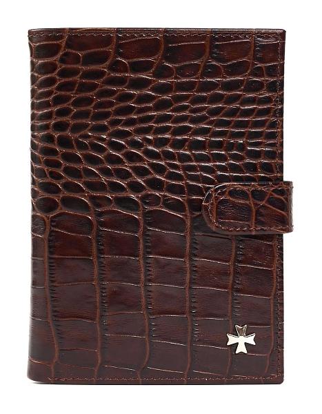 Обложка для автодокументов и паспорта NARVIN из натуральной кожи 9175-Croco Brown Vasheron, Артикул: 9175-Croco Brown фото №1