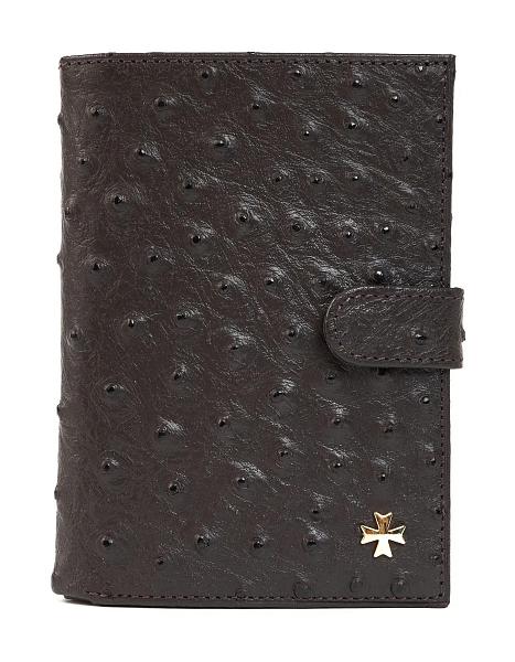 Обложка для автодокументов и паспорта NARVIN из натуральной кожи 9175-Ostrich Brown Vasheron, Артикул: 9175-Ostrich Brown фото №1