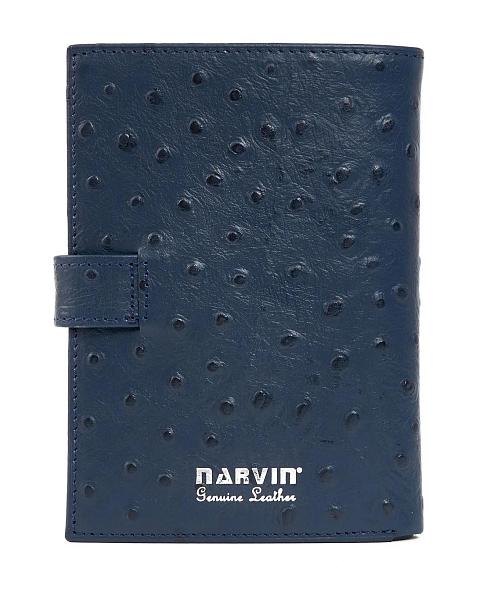 Обложка для автодокументов и паспорта NARVIN из натуральной кожи 9175-Ostrich D.Blue Vasheron, Артикул: 9175-Ostrich D.Blue фото №1