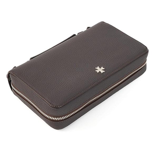 Клатч мужской из натуральной кожи NARVIN 9432-Polo Brown Vasheron, Артикул: 9432-Polo Brown фото №1