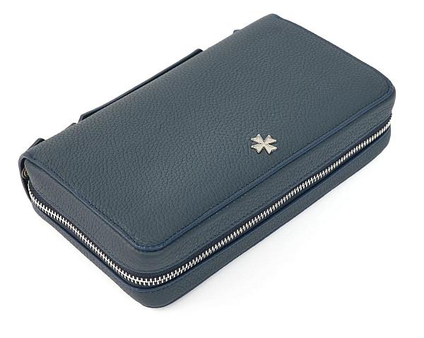 Клатч мужской из натуральной кожи NARVIN 9432-Polo D.Blue Vasheron, Артикул: 9432-Polo D.Blue фото №1