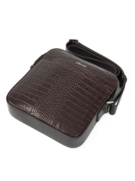 Сумка мужская из натуральной кожи NARVIN 9483-Croco Brown Vasheron, Артикул: 9483-Croco Brown фото №1