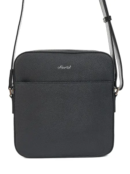 Сумка мужская из натуральной кожи NARVIN 9483-Polo Black Vasheron, Артикул: 9483-Polo Black фото №1