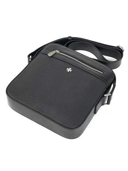 Сумка мужская из натуральной кожи NARVIN 9483-Polo Black Vasheron, Артикул: 9483-Polo Black фото №1
