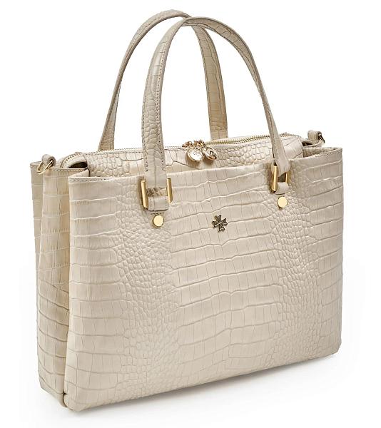 Сумка женская из натуральной кожи NARVIN 9804-Croco Beige Vasheron, Артикул: 9804-Croco Beige фото №1