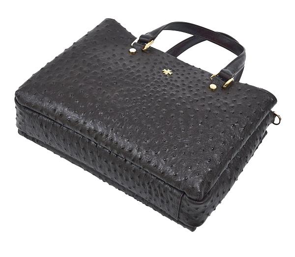 Сумка женская из натуральной кожи NARVIN 9804-Ostrich Brown Vasheron, Артикул: 9804-Ostrich Brown фото №1