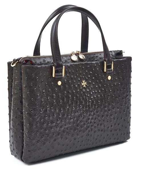 Сумка женская из натуральной кожи NARVIN 9804-Ostrich Brown Vasheron, Артикул: 9804-Ostrich Brown фото №1