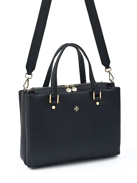Сумка женская из натуральной кожи NARVIN 9804-Polo Black Vasheron, Артикул: 9804-Polo Black фото №1