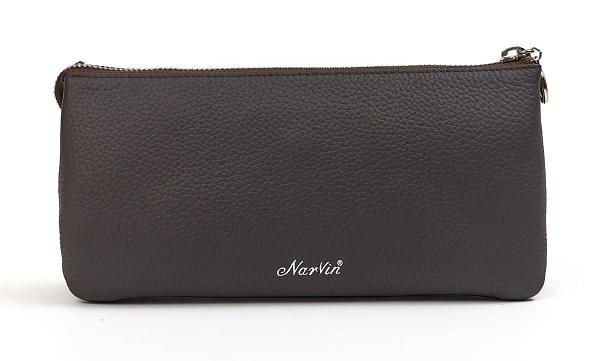Сумка клатч NARVIN из натуральной кожи 9951-Chocolate Dark Vasheron, Артикул: 9951-Chocolate Dark фото №1