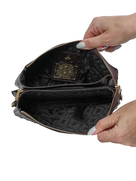 Сумка клатч NARVIN из натуральной кожи 9951-Ostrich Chocolate Vasheron, Артикул: 9951-Ostrich Chocolate фото №1
