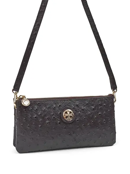 Сумка клатч NARVIN из натуральной кожи 9951-Ostrich Chocolate Vasheron, Артикул: 9951-Ostrich Chocolate фото №1