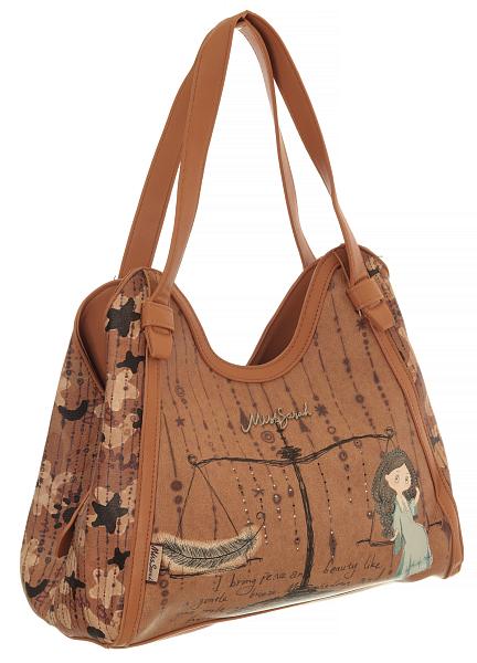 Женская сумка mr05402mn marron miss sarah тёмно-бежевый MISS SARAH, Артикул: MR05402MN Marron фото №1