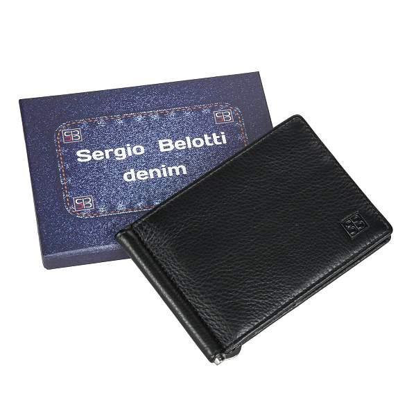 Портмоне с зажимом кожаное мужское Sergio Belotti, Артикул: 2312-02 denim black фото №1