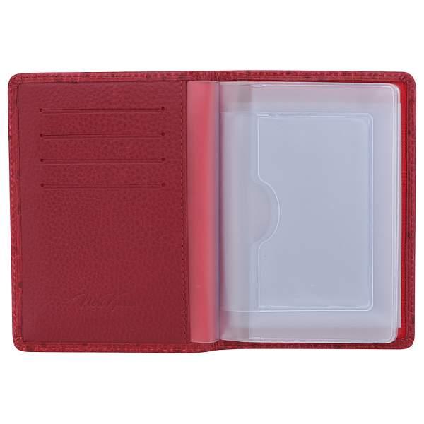 Обложка для автодокументов, глянец, страус, бордо Neri Karra, Артикул: 0032.1-17.51 фото №1