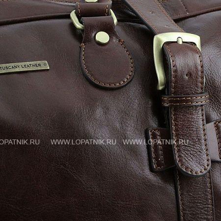 дорожная кожаная сумка с пряжками voyager большой размер коричневый Tuscany
