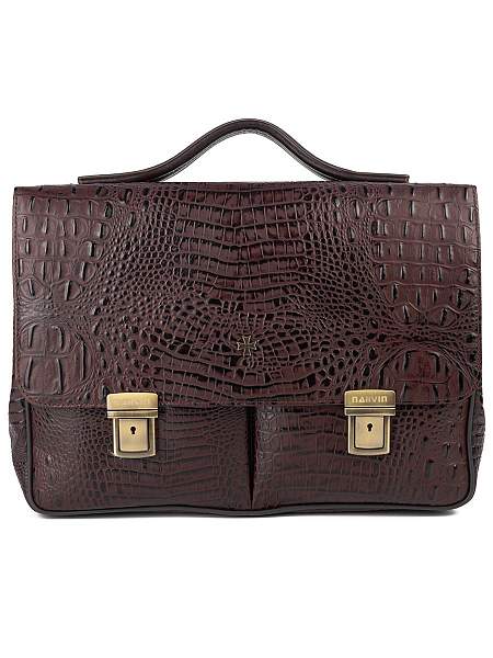 Мужской портфель Narvin 9738-Bambino Burgundy из натуральной кожи Vasheron, Артикул: 9738-Bambino Burgundy фото №1
