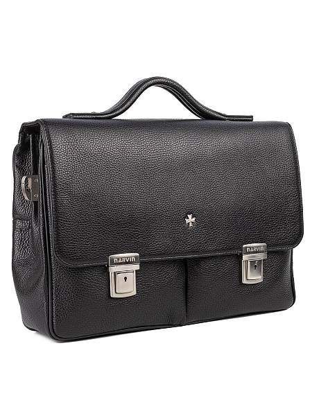 Мужской портфель Narvin 9738-Polo Black из натуральной кожи Vasheron, Артикул: 9738-Polo Black фото №1