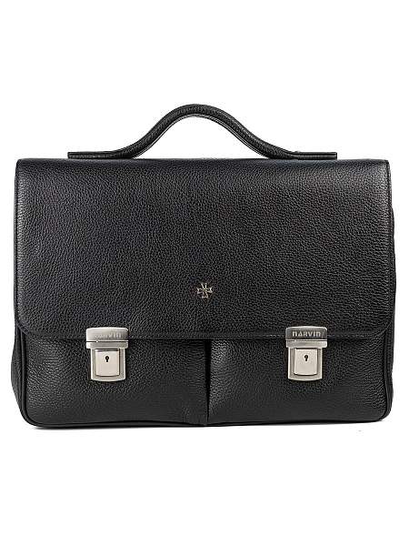 Мужской портфель Narvin 9738-Polo Black из натуральной кожи Vasheron, Артикул: 9738-Polo Black фото №1
