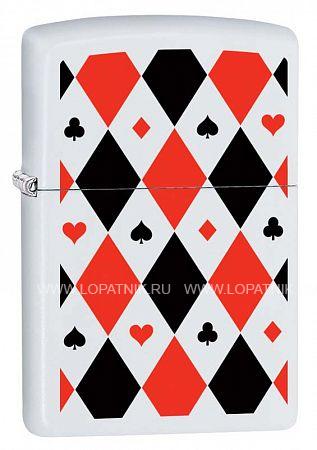 зажигалка zippo 214 poker patterns с покрытием white matte Zippo
