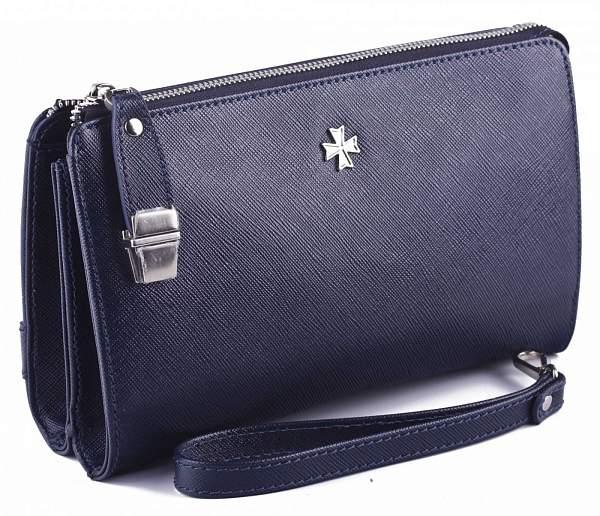 Клатч мужской кожаный с ремешком Vasheron, Артикул: 9450-N.Prada D.Blue фото №1
