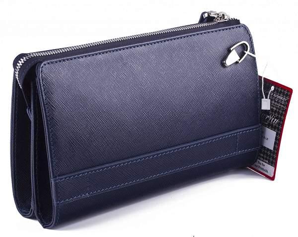 Клатч мужской кожаный с ремешком Vasheron, Артикул: 9450-N.Prada D.Blue фото №1