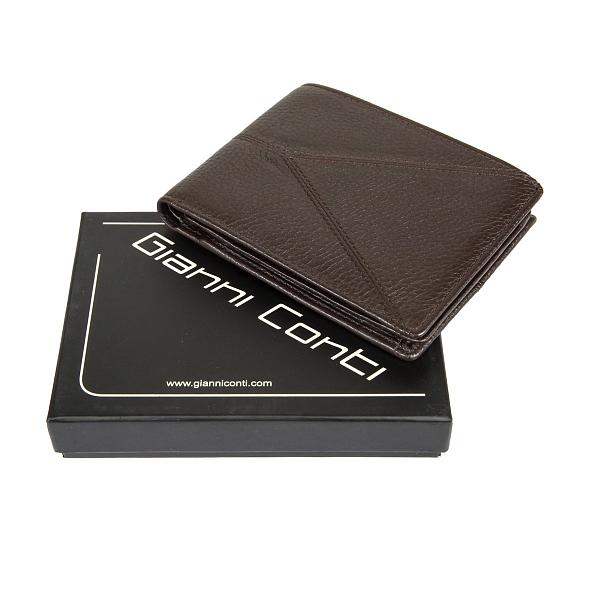 Портмоне кожаное мужское Gianni Conti, Артикул: 1817144 dark brown фото №1